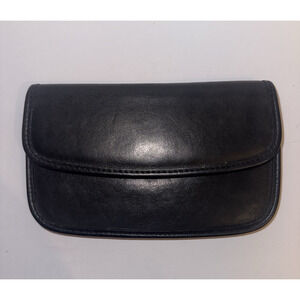 Coach Clutch Carry All Wallet black leather pouch authentic chain included